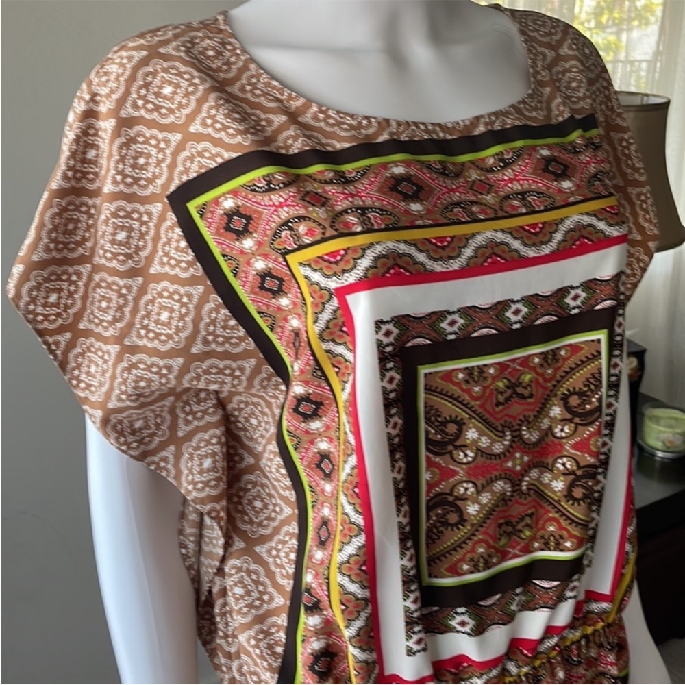 Ellen Tracy Patterned Brown Women's Top